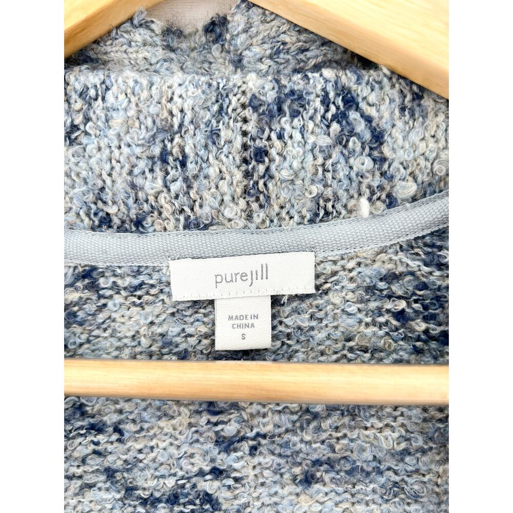 J. Jill Pure Jill Wool Blend Melange Knit Cardigan Sweater Small Cozy Longline - Picture 3 of 7